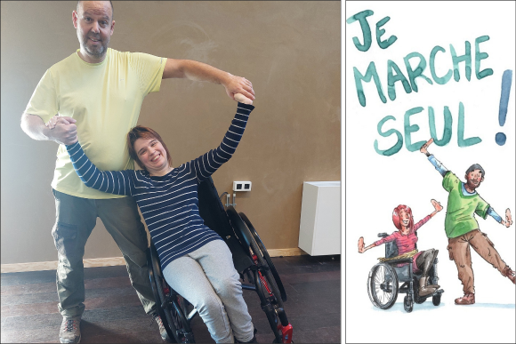 Sur scène, une danseuse en fauteuil et un éducateur spécialisé racontent l'inclusion